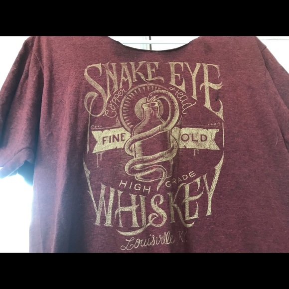 Off the shoulder snake eye whiskey t shirt - Picture 2 of 3